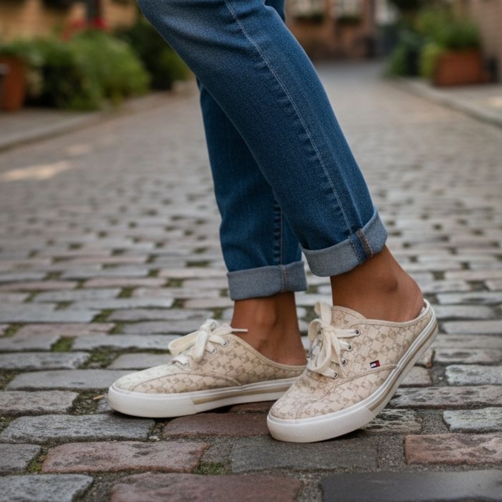 Tommy Hilfiger Tan Slip-On Shoes